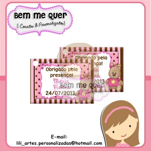 Tag Marrom & Rosa