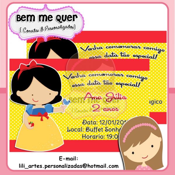 Convite Branca de Neve