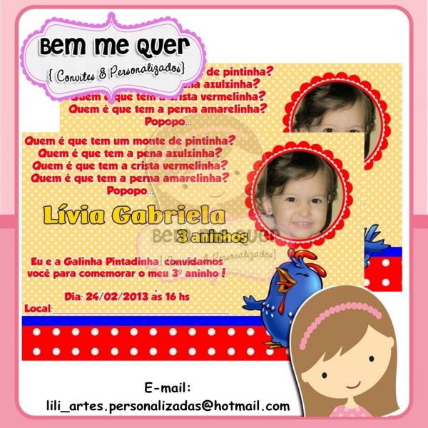 Convite Galinha Pintadinha